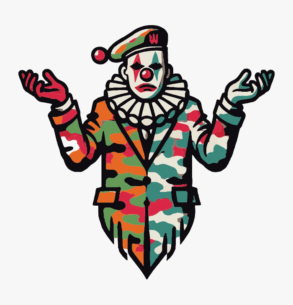 Pułkownik wojskowy-klaun / ilustracja