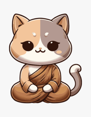 귀여운 고양이 수도사 / 일러스트
