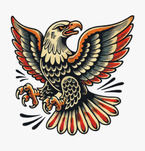 Amerikaanse traditionele stijl adelaar / illustratie