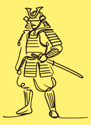 Desenho de um samurai/corpo inteiro
