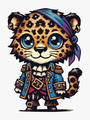 Capitaine léopard pirate / illustration