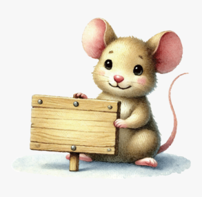 Un lindo ratón sosteniendo un cartel / ilustración