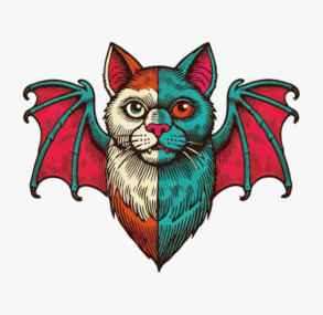 Gato Morcego / design vetorial