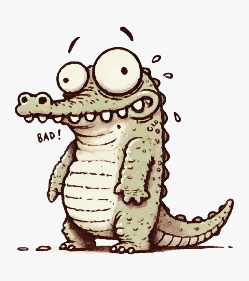 Cute and creepy crocodile / illustration
