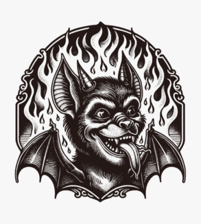 Logo/illustration de chauve-souris démoniaque