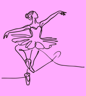 Eine einzeilige Zeichnung einer Ballerina 02 / Vektordesign