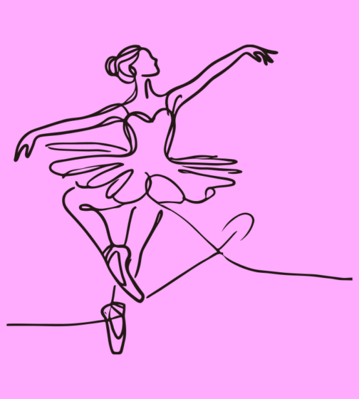 A single line drawing of a ballerina 02 / vector design