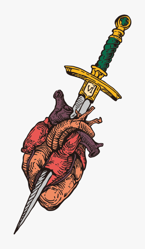 Illustration of a sword piercing the heart