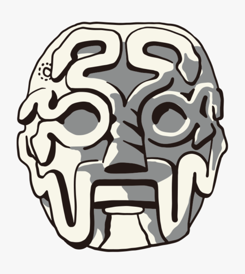 Ancient mask illustration